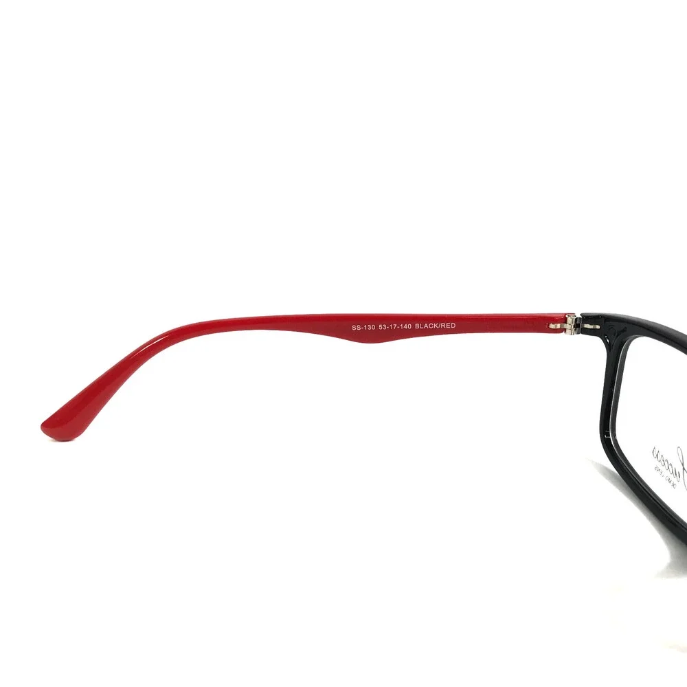 Success Eyeglasses Frames SS-130 BLACK/RED Rectangle Full Rim 53-17-140